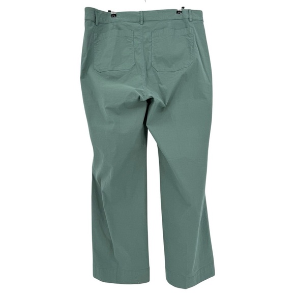 J. Crew Lizzie Linen Cotton High-rise Patch-pocket Wide Leg Pant Green Size 35 - Picture 6 of 15